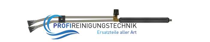 Doppelstrahlrohr mit umpritzter Isolierung, Ventil ST-53 oben und Düsenschutz ST-10 mit Niederdruckdüse & Muffe 1/4" IG