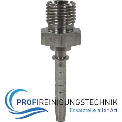 Dichtkegelpressnippel mit Rohrgewinde DKR / AGR Stahl verzinkt mit 60°-Dichtkegel
