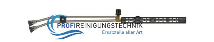 Doppelstrahlrohr mit Isolierung ST-9 & Handgriff, Ventil ST-53 oben und Düsenschutz ST-10 mit Niederdruckdüse & Muffe 1/4" IG