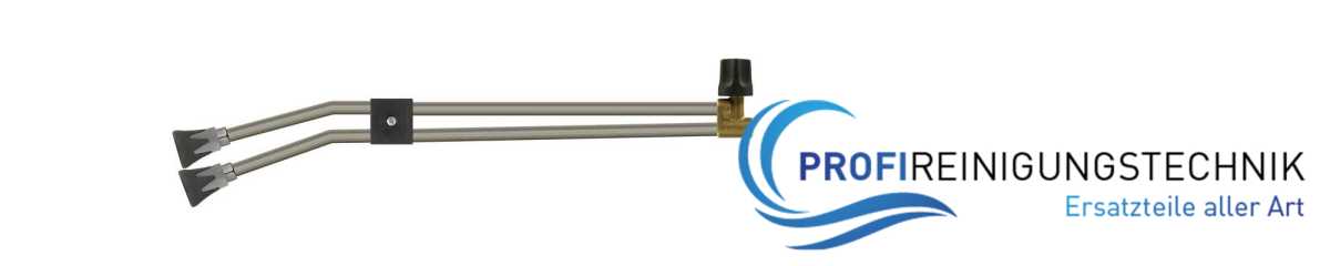 Doppelstrahlrohr mit Ventil ST-53 oben und Düsenschutz ST-10 mit Niederdruckdüse & Muffe 1/4" IG