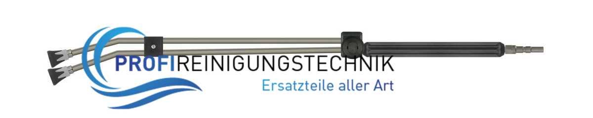 Doppelstrahlrohr  mit umspritzter Isolierung, Ventil ST-54 seitlich und Düsenschutz ST-10 Stecknippel KW