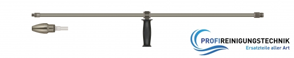 Höchstdruckstrahlrohr ST-3600 - 600 bar 1/4"AG 1/2"AG Stahlrohr mit Handgriff für Rotordüsen mit 1/4"IG (ohne Rotordüse). Max 600 bar / 150°C