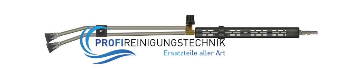 Doppelstrahlrohr mit Isolierung ST-9 & Handgriff, Ventil ST-53 oben und Düsenschutz ST-10 mit Niederdruckdüse & Muffe 1/4" IG
