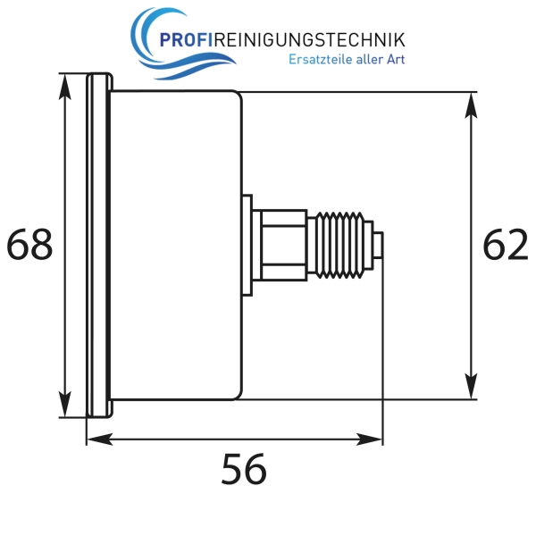 Manometer glyceringedämpft Gehäuse Edelstahl 1/4"AG Typ WIKA