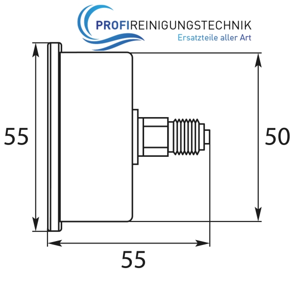 Manometer glyceringedämpft Gehäuse Edelstahl Typ WIKA Eingang hinten