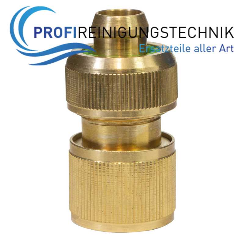 Kupplung 1/2" Schlauch Messing mit Stopp
